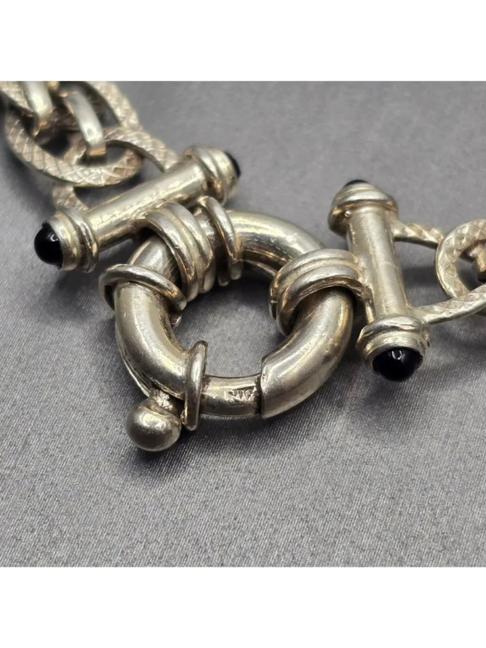 Vintage Sterling Silver Heavy Woven Statement Bracelet 6.75" 925 8.5mm Chain - Picture 4 of 12